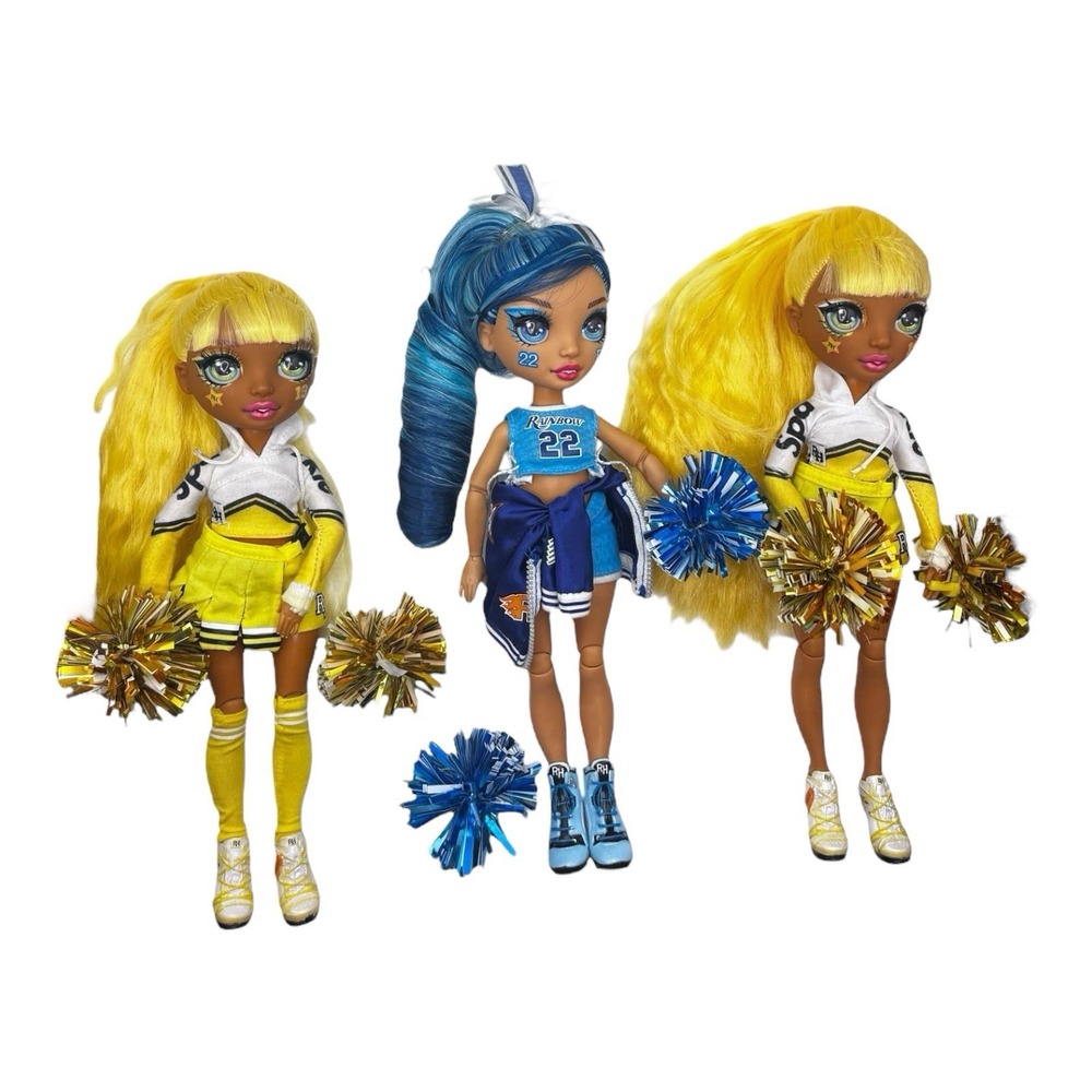 Lot of 3 Rainbow High Cheerleader Squad Dolls Sunny Madison‎ & Skyler Bradshaw